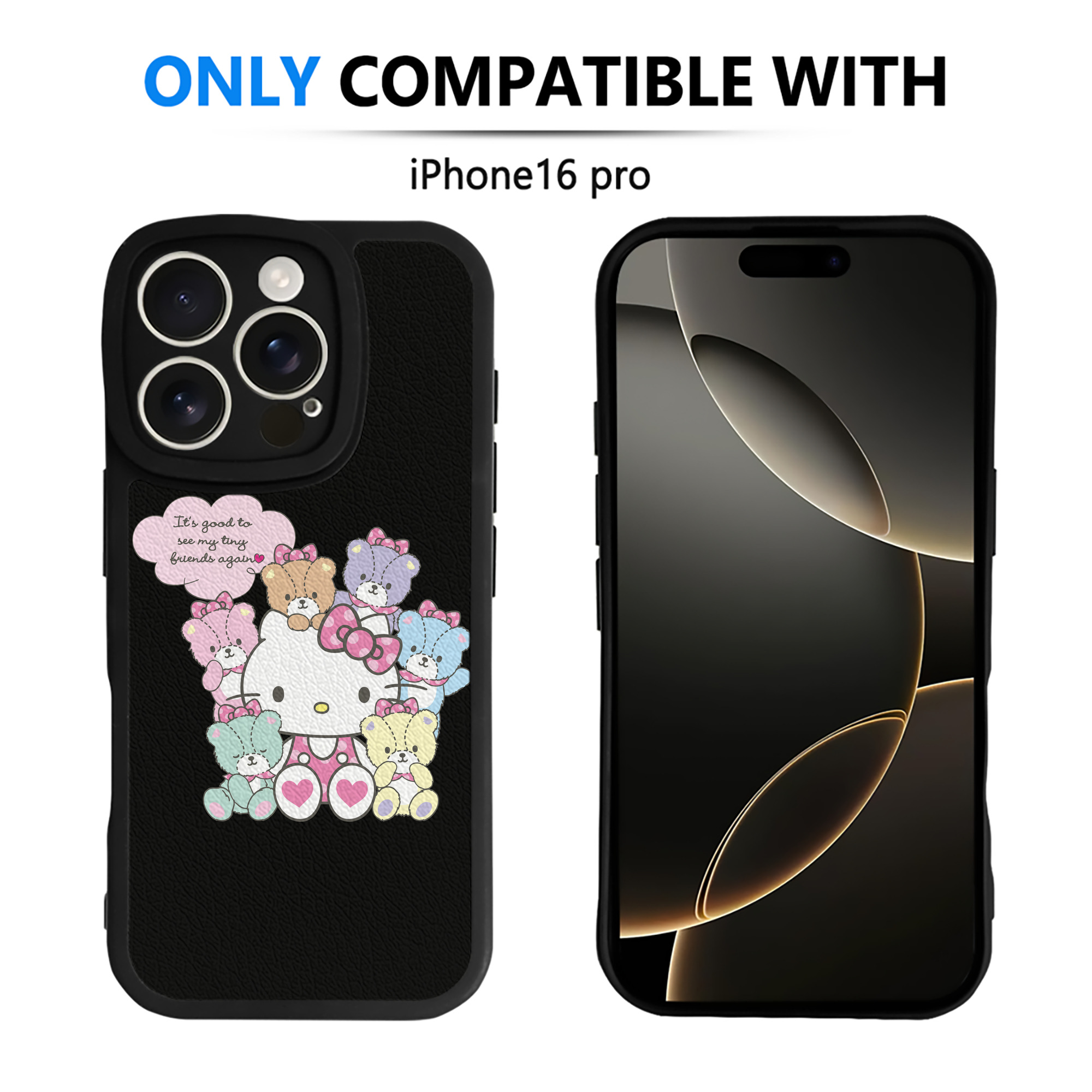 （画像用） Hello Kitty ハローキティ 【iPhone 16シリーズ対応】シリコンスマホケース（レザー調） 材質：シリコン
